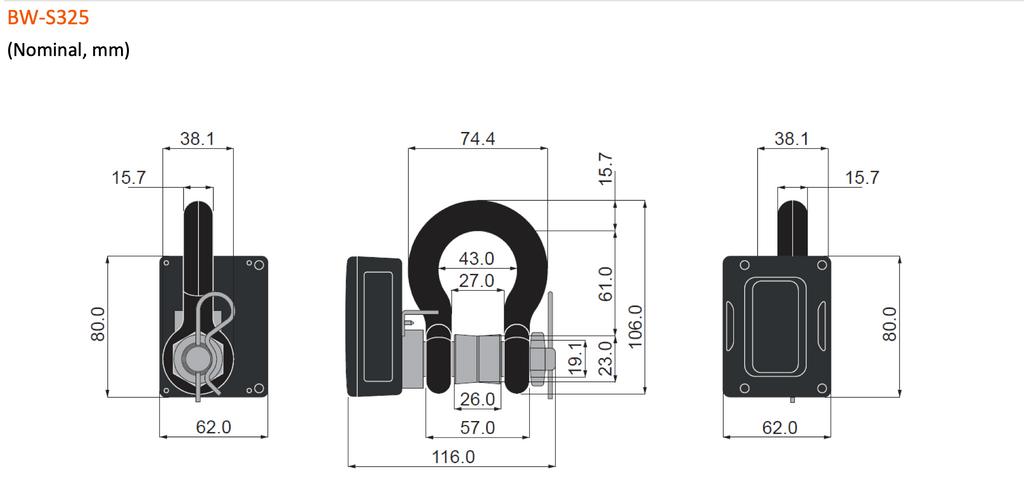 Broadweigh BW-S325 Dimensions